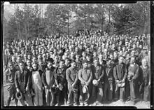 Photograph of workers at Norris Dam in 1933