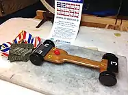 "Pinus Ferrari" Winner 65th-Anniv. Manhattan Beach Pinewood Derby Day 2018, built by Henry M. Caroselli