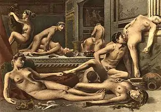 Illustration of an orgy.