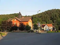 Centre of Želízy with the primary school