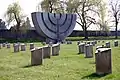 Menorah monument at Jewish Cemetery of Theresienstadt concentration camp