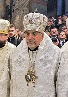 Andrew Abramchuk at the Christmas liturgy in the St. Sofia Monastery on 7 January 2019