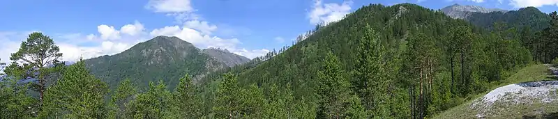 View of the Sayan Range and Lovers' Peak