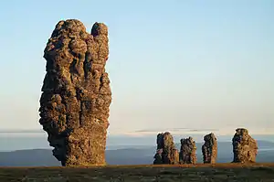 Manpupuner rock formations, a protected area of Russia in Troitsko-Pechorsky District