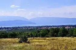 Nakolec with Lake Prespa in the background