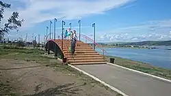 Bridge on the embankment in Svirsk, Cheremkhovsky District