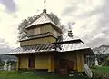 The bell tower of the church of St. Michael (wooden), 1886. Village Plavie.