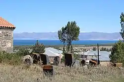 A view of Zolakar and Lake Sevan from St. George's Church