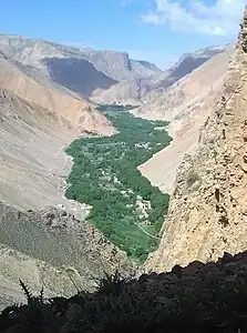 The fertile Marghab Valley in Afghanistan