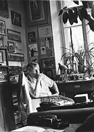 Nekrasov in his studio in Kyiv, 3 July 1974