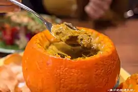 A stuffed pumpkin dish