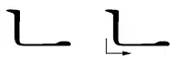 Stroke order in writing ㄴ