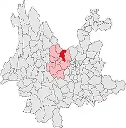 Location in Yunnan