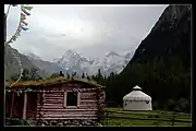 Xiate Hot Springs, a settlement on the north slope that has been developed into a tourist destination