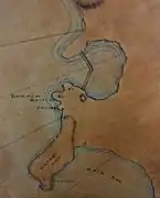 'Niebuhr's Map of Bombay', 1764 (detail, showing Breach Candy area), item F 260 in the Dr Bhau Daji Lad Museum, Mumbai.