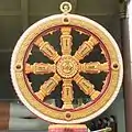 A Thai Dhamma wheel at Wat Phothivihan, Tumpat, Kelantan