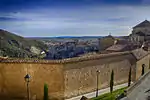 Town built on a rocky cliff.