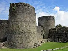 West tower, and access bridge to the inner ward over gully