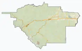 Map showing the location of Brazeau Canyon Wildland Provincial Park