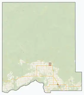 Map showing the location of Chinchaga Wildland Provincial Park