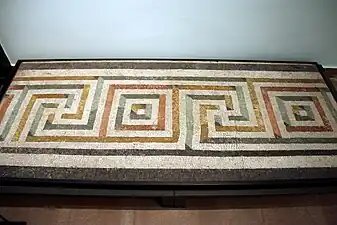 Roman meander on a mosaic, 1st century BC, Archaeological Museum of Milan, Italy