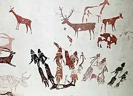 Roca dels Moros, Spain, The Dance of Cogul, tracing by Henri Breuil