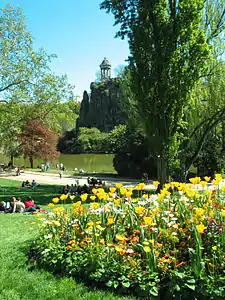 A view of the park and the Temple de la Sibylle