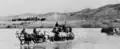 Crossing the Gila River during frontier duty.