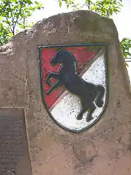 Memorial stone to the 11th ACR at the former Downs Barracks, Fulda, Germany.