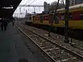 12932 Ahmedabad Mumbai Central Double Decker Express with a Vadodara based Amul WAP 5 engine.