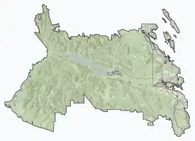 Map showing the location of Spectacle Lake Provincial Park