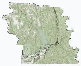 Map showing the location of Silver Lake Provincial Park