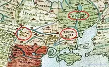 Moscovia, Russia on territory of Ukraine. 1587 Planisphere Urbano Monti