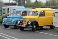 A V 901/2 minibus next to a Deutsche Post der DDR panel van