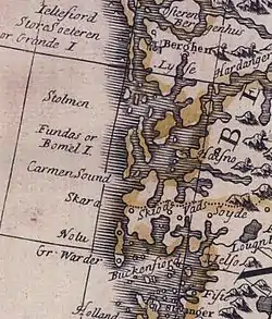 A 1720 map showing "Fundas or Bomel I."