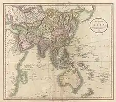 A New Map of Asia, from the Latest Authorities, by John Cary, Engraver, 1806, shows the Southern Ocean lying to the south of both the Indian Ocean and Australia.