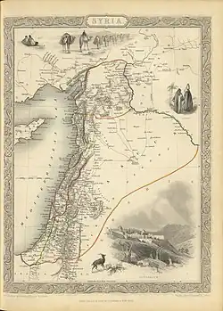 Map of Ottoman Syria in 1851, by Henry Warren