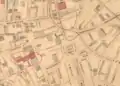 Detail of 1860s map of Boston, showing Merchants Exchange building