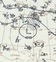 Weather map depicting the hurricane