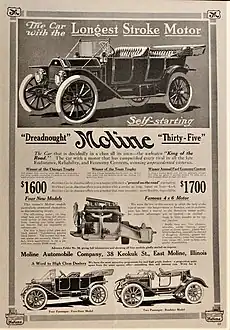 Fore-Four1911 Dreadnought Moline Model M-35 Touring, Fore-Door and Roadster