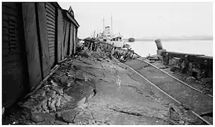 1931 Hawkes Bay Earthquake - Port Ahuriri - HMS Veronica at Wharf