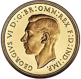 Gold coin showing a man's bust