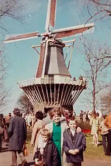 Historic photo of windmill Keukenhof in 1969.