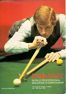 Steve Davis playing a shot