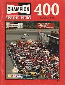 The 1987 Champion Spark Plug 400 program cover.