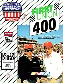 The 1988 First Union 400 program cover, featuring Dale Earnhardt and Richard Childress.