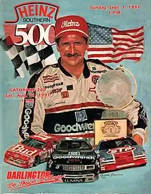 The 1991 Heinz Southern 500 program cover, feautring Dale Earnhardt.