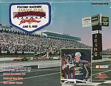 The 1995 Pocono 500 program cover, featuring Rusty Wallace.