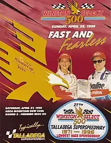 The 1996 Winston Select 500 program cover, featuring Mark Martin.