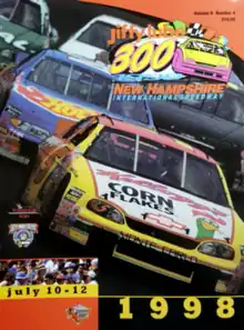 The 1998 Jiffy Lube 300 program cover.